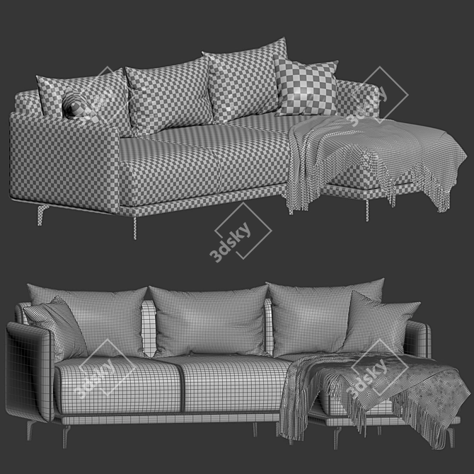 Modern Corner Archi Sofa Set 3D model image 5