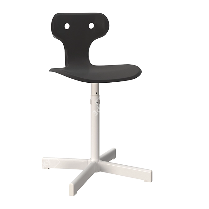 Compact Gray Work Chair: IKEA 3D model image 1