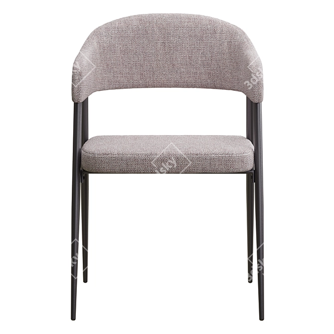 Gray Tweed Twin Chair 3D model image 2