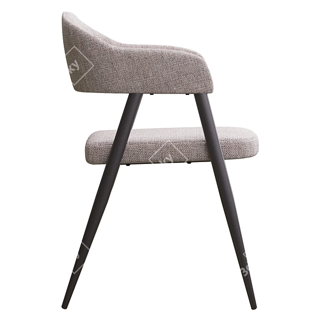 Gray Tweed Twin Chair 3D model image 3