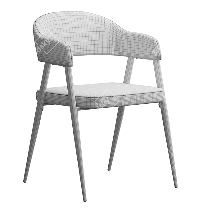 Gray Tweed Twin Chair 3D model image 4