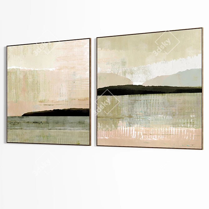 Abstract Canvas Art Frames Set 3D model image 4