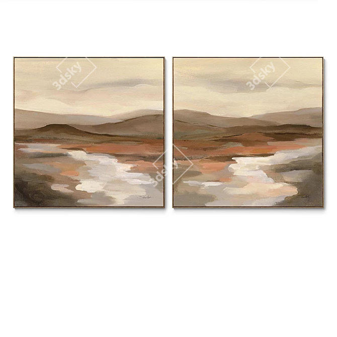 Abstract Canvas Photo Frames Set 3D model image 3