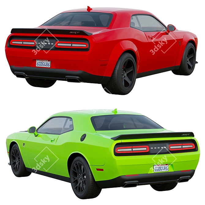 Title: Dodge Challenger SRT Hellcat Demon 3D model image 2