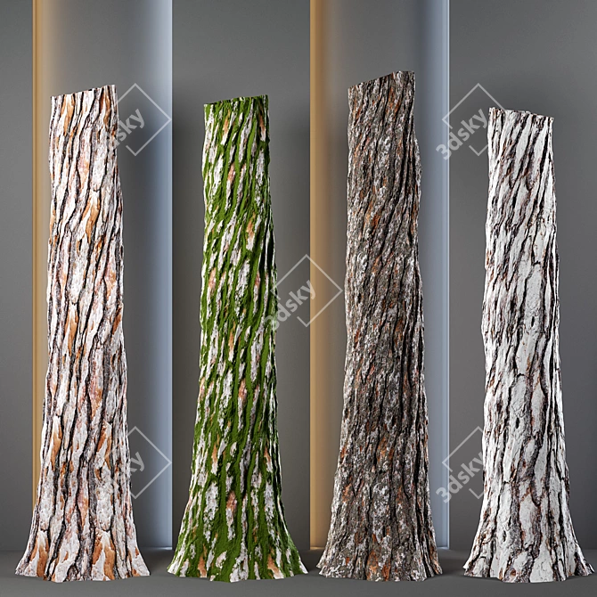 4k Tree Bark Textures Set 3D model image 1