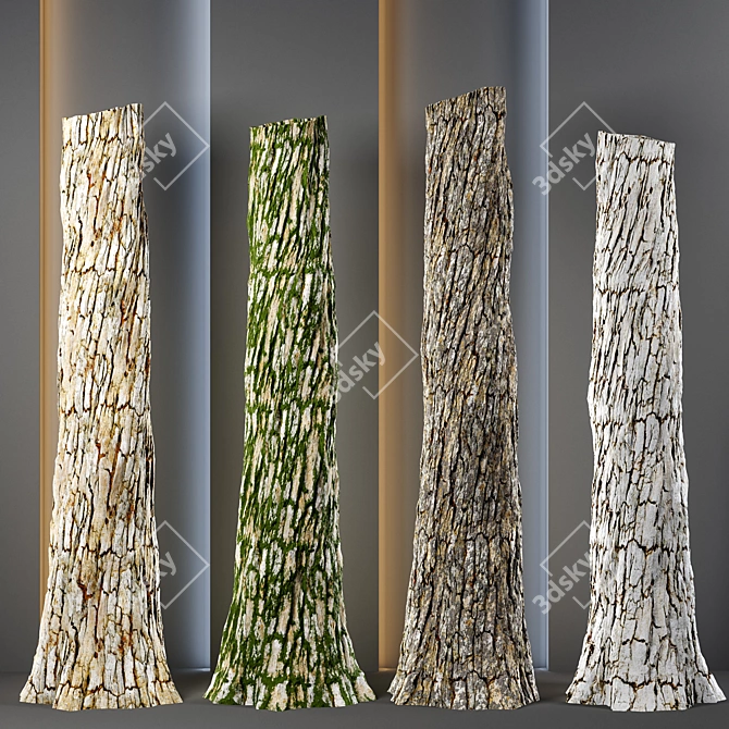 4k Tree Bark Trunk Textures 3D model image 1