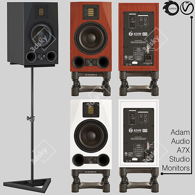 Professional Audio Studio Monitor: Adam Audio A7X 3D model image 1