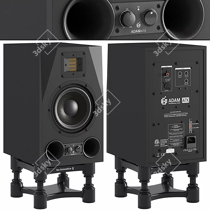 Professional Audio Studio Monitor: Adam Audio A7X 3D model image 2