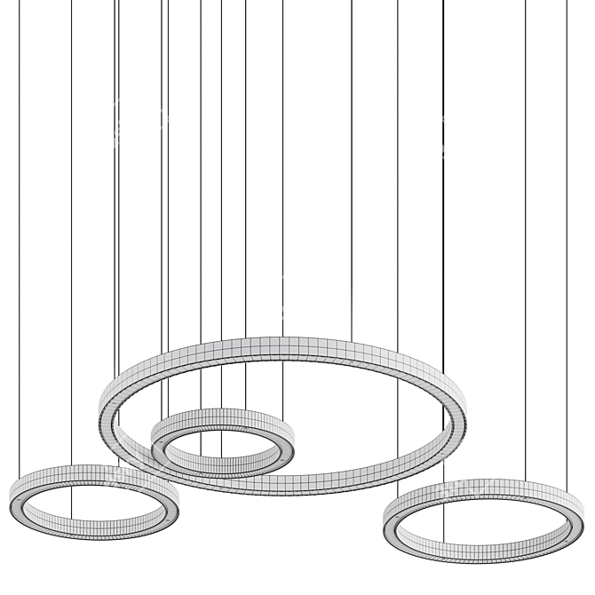 Henge HORIZONTAL Light Rings Pendant 3D model image 6