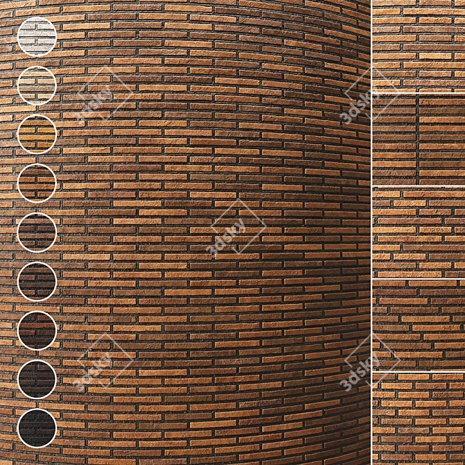 Seamless Brick Texture Set 3D model image 1