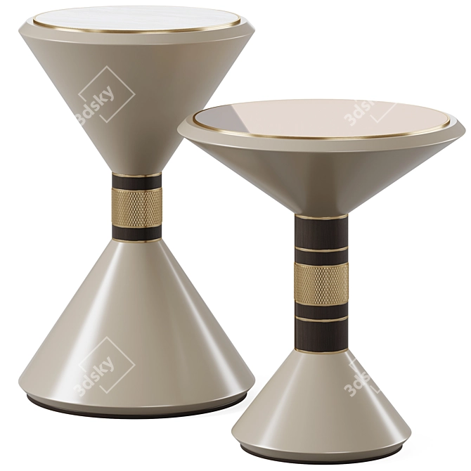 Modern Havana Side Table Set 3D model image 1