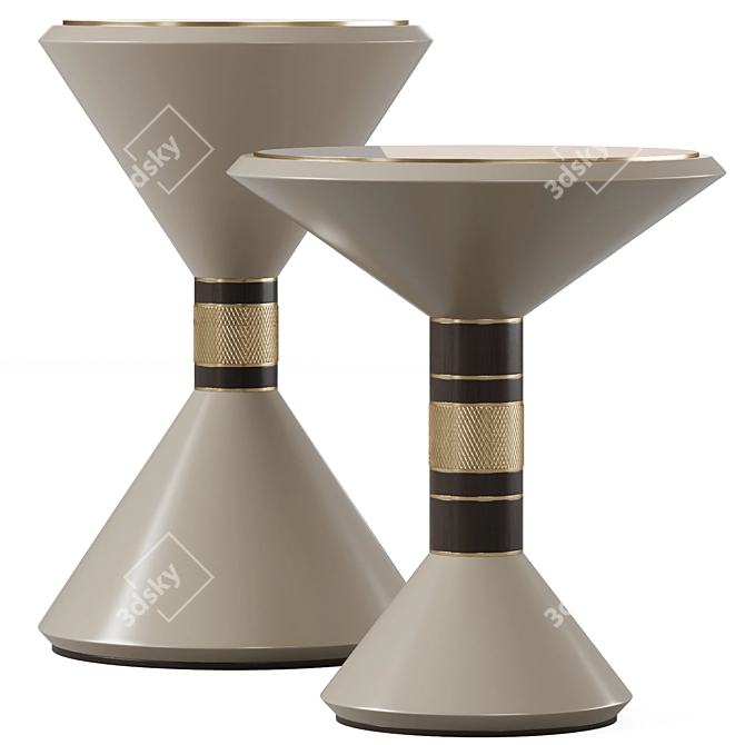 Modern Havana Side Table Set 3D model image 2