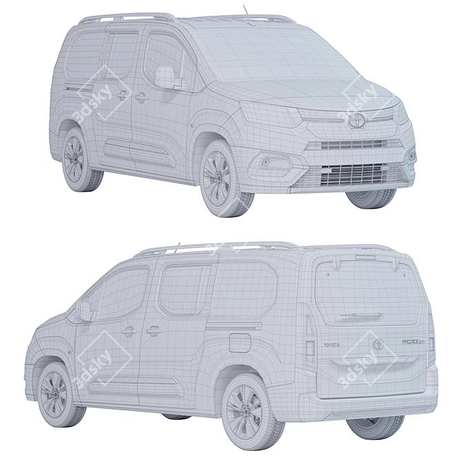 Toyota Proace City Verso 2023 Archive 3D model image 3