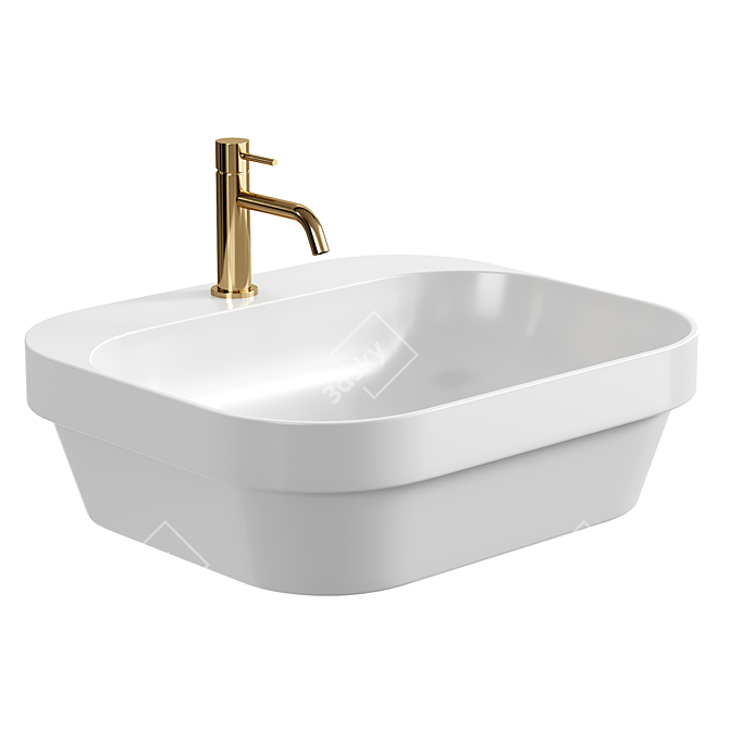 Glans White Marika Vessel Sink 3D model image 2