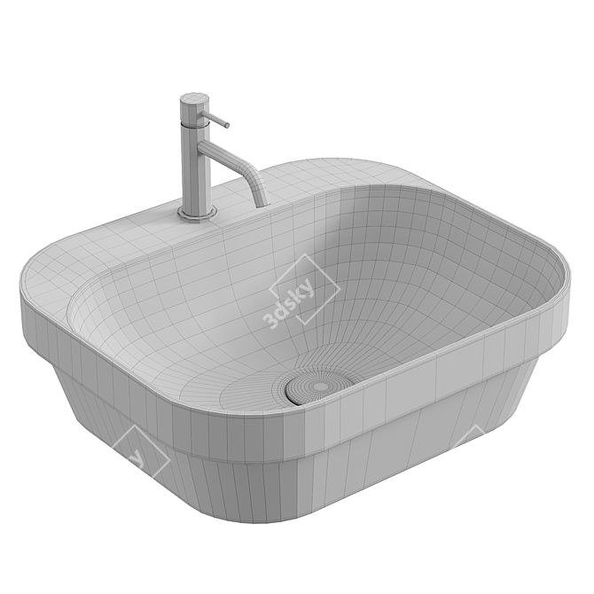 Glans White Marika Vessel Sink 3D model image 3