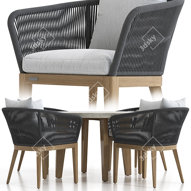 Elegant Avalon Dining Set 3D model image 3