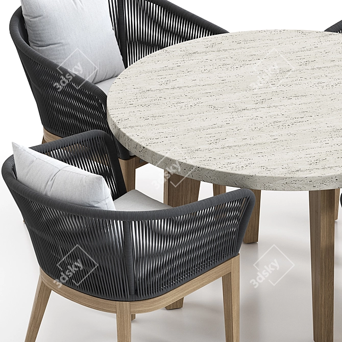 Elegant Avalon Dining Set 3D model image 6