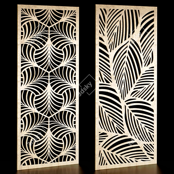 Plant-inspired Decor Panels Set 3D model image 1