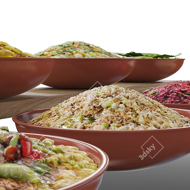 Varied Salad Bar Assortment 3D model image 3