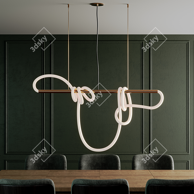 Tracer Bar Pendant Light (4ft) 3D model image 4