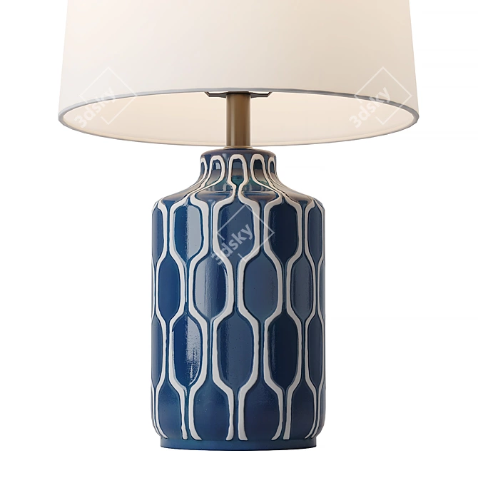 Handpainted Moroccan Blue Table Lamp 3D model image 2