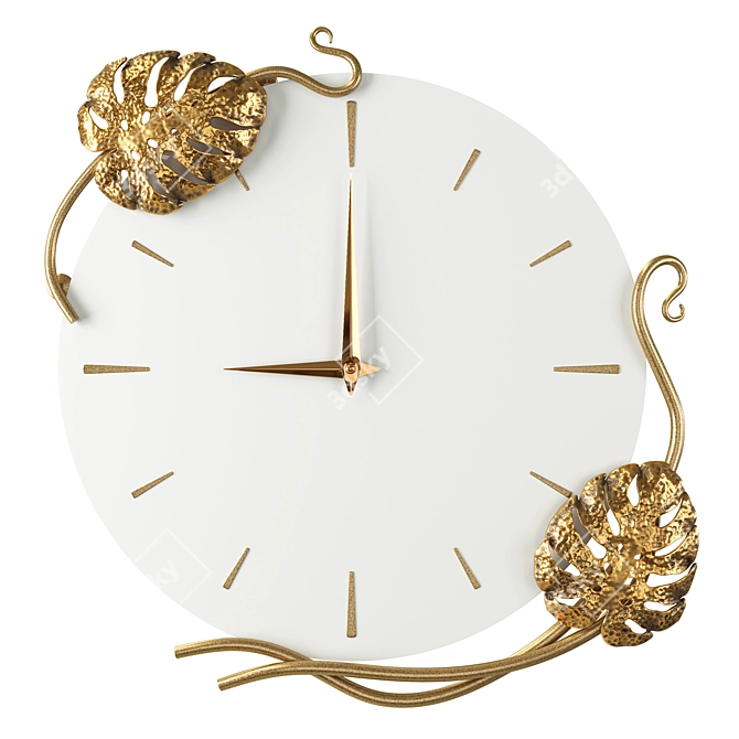 Monstera Deliciosa Wall Clock 3D model image 2