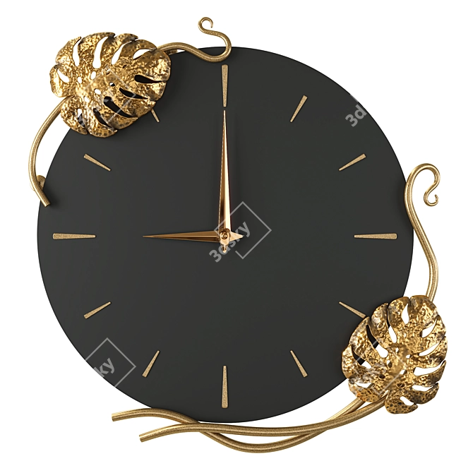 Monstera Deliciosa Wall Clock 3D model image 3