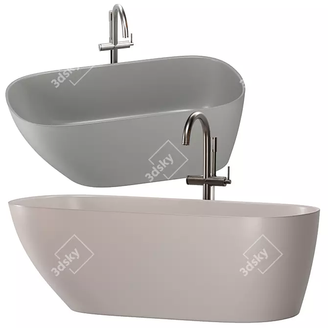 Modern Bathtubs Set for Download 3D model image 3