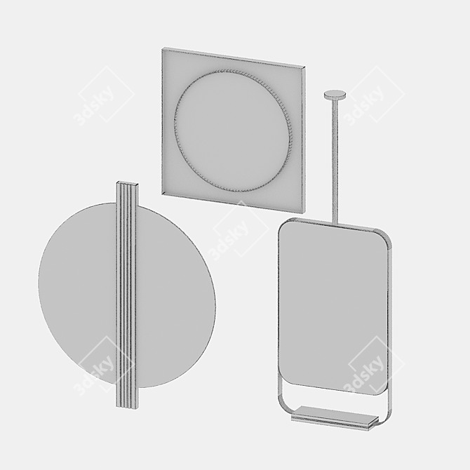 Title: Elegant Mirror Set Bundle 3D model image 4