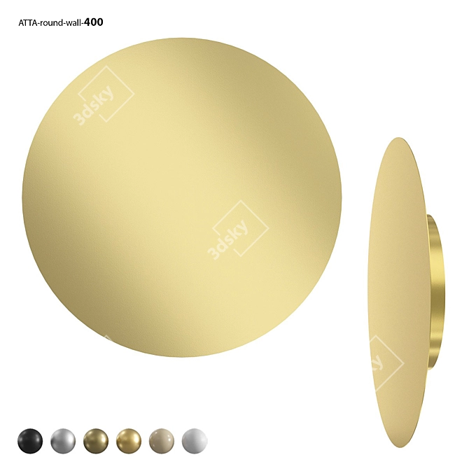 Minimalist LED Round Wall Light 3D model image 1