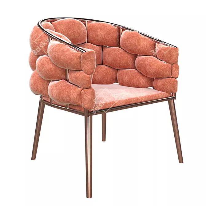 Scandinavian Chair with Textures 3D model image 4