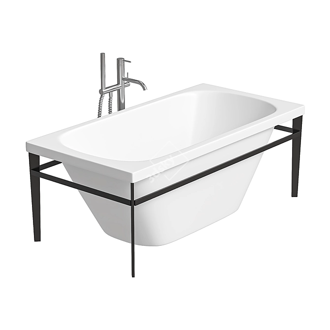 Elegant Duravit XVIU Acrylic Bathtub 3D model image 2