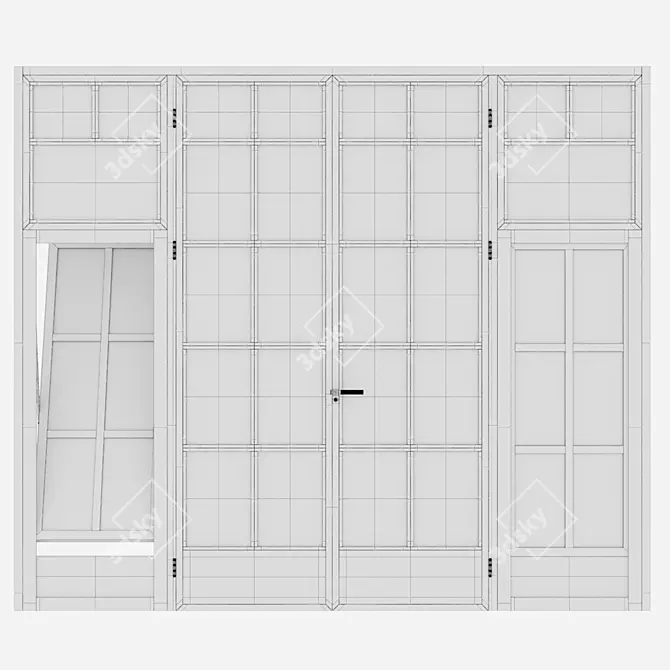 304 Aluminium Door, Corona Render 3D model image 4