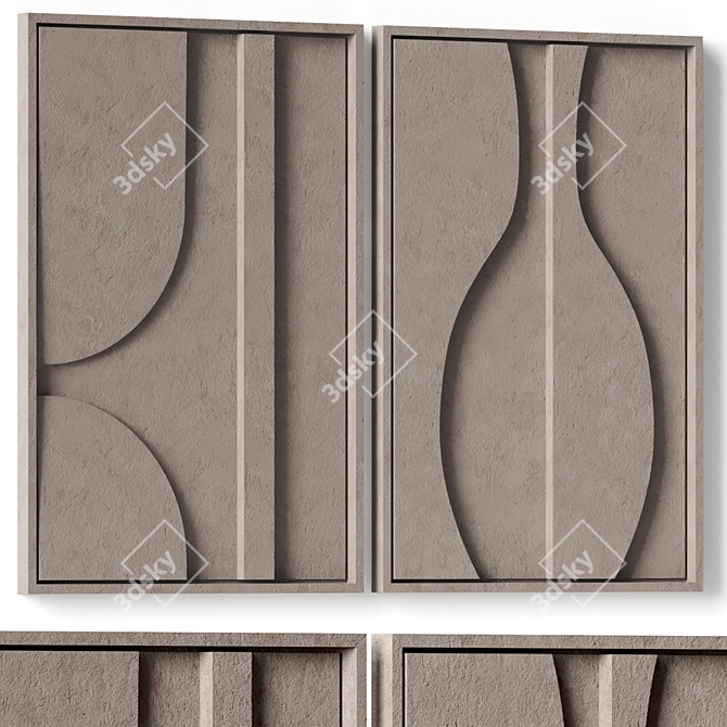 Handcrafted Relief 3D Wall Art 3D model image 3