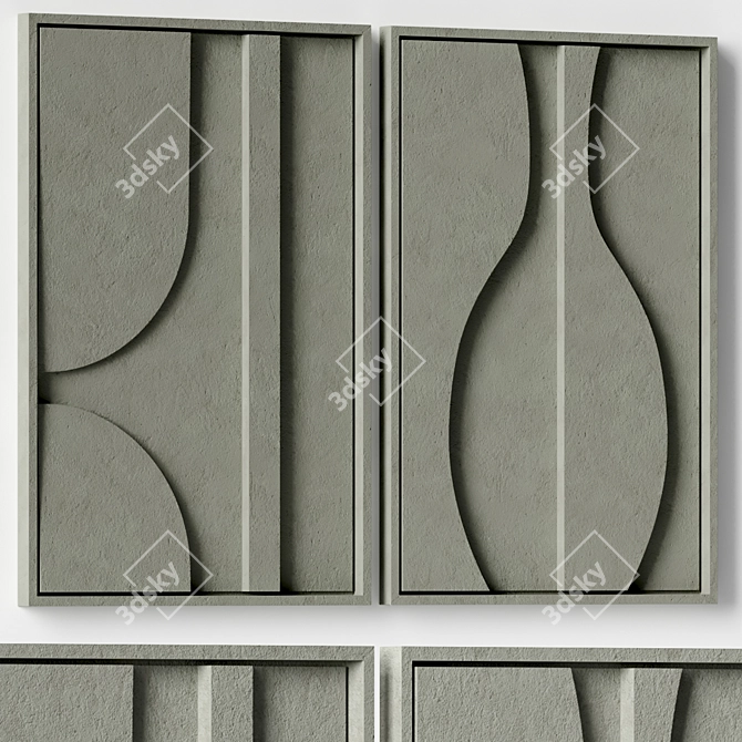 Handcrafted Relief 3D Wall Art 3D model image 4