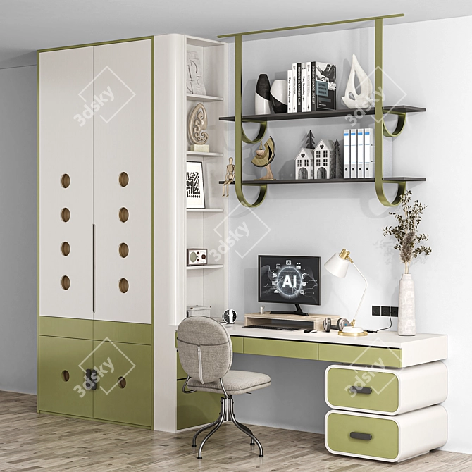 Modern Office Furniture Set 3D model image 1