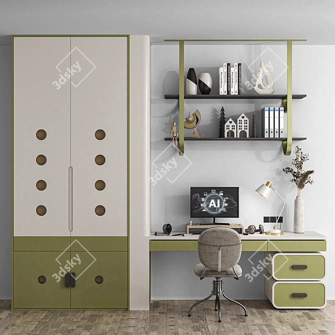 Modern Office Furniture Set 3D model image 3