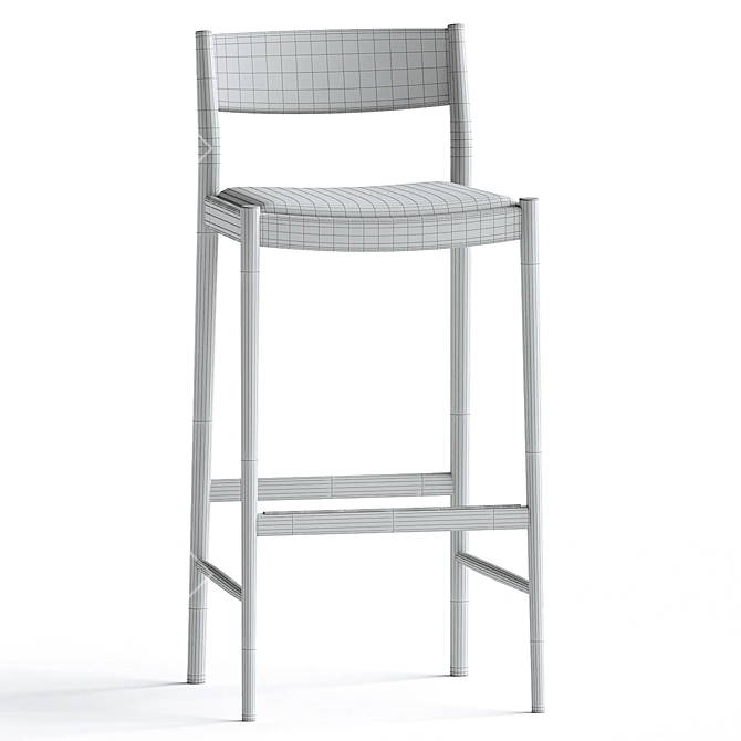 Modern Minimalist Bar Stool 3D model image 3