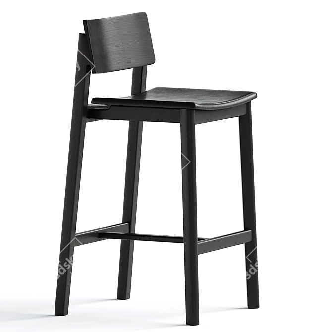 Elegant Poise Counter Stool 3D model image 2