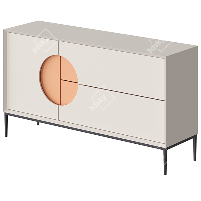 Modern White Orange Sideboard 3D model image 1