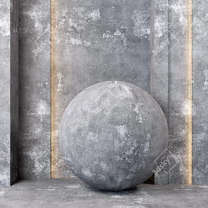 4K Concrete Wall & Floor Textures 3D model image 1