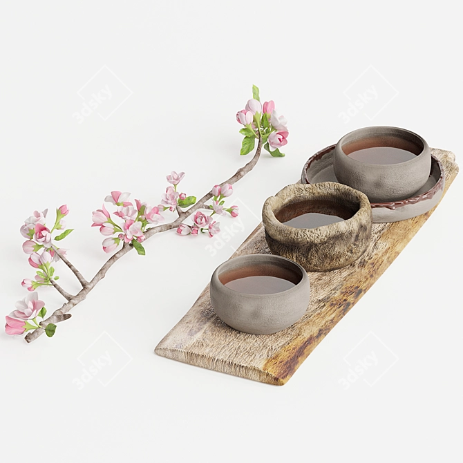 Renewal Spring Tea Tray Display 3D model image 5