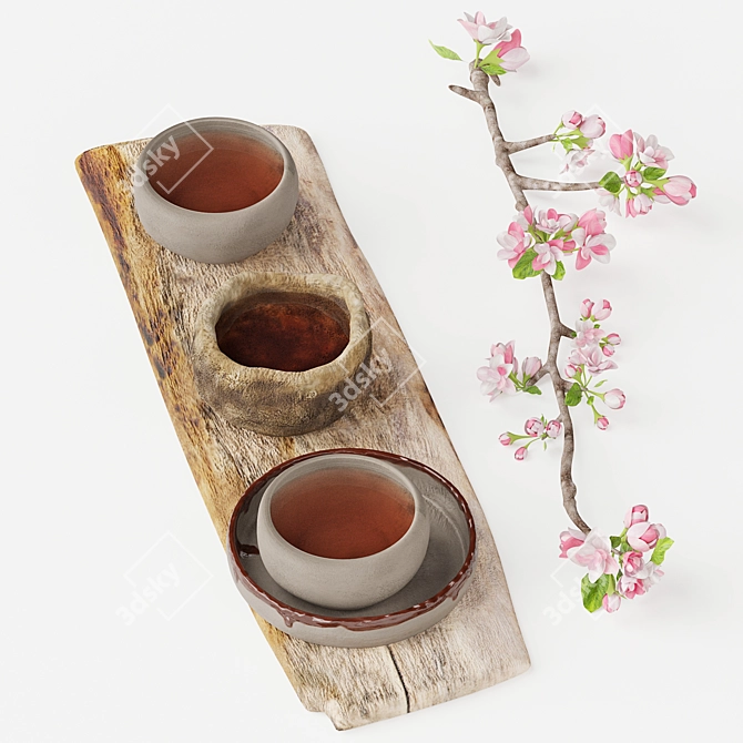 Renewal Spring Tea Tray Display 3D model image 6