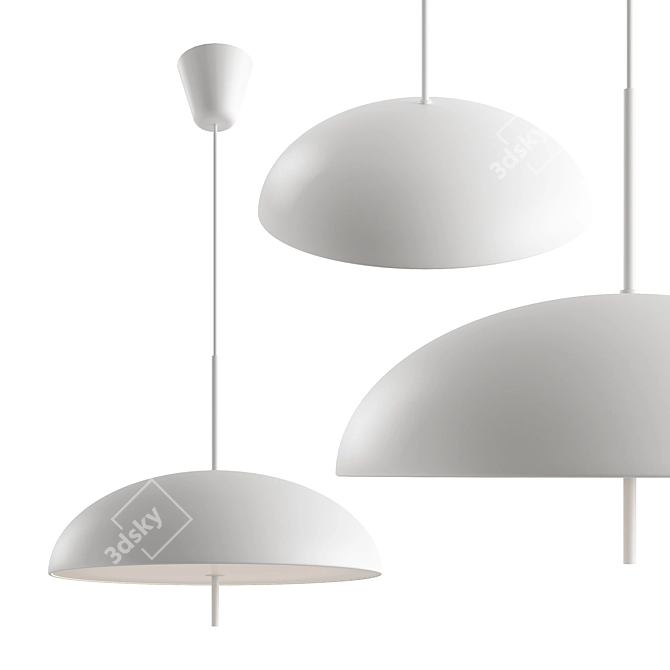 Sleek Nordic Pendant Light 3D model image 2