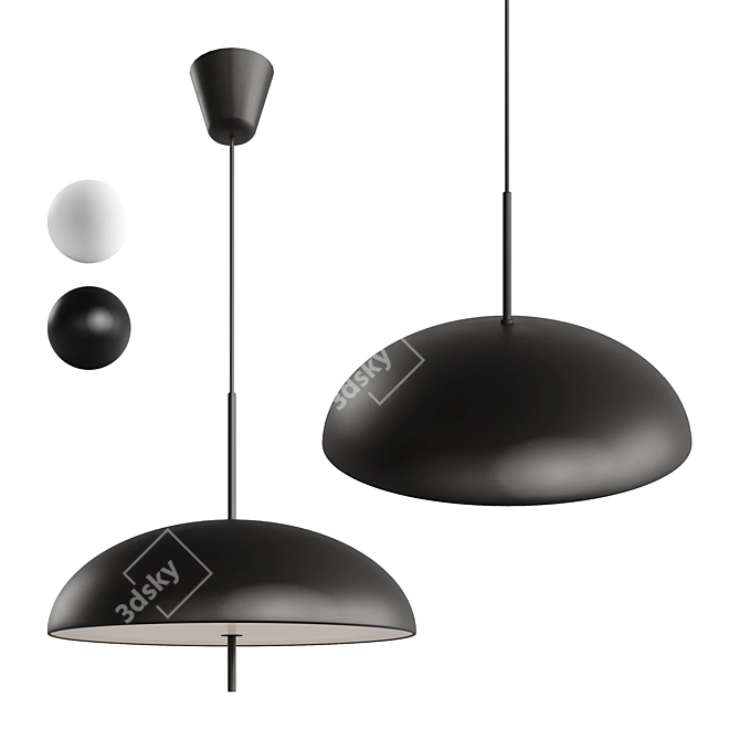 Sleek Nordic Pendant Light 3D model image 6