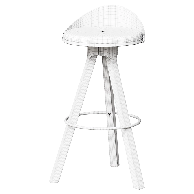 Elegant Trio Bar Stool 3D model image 2