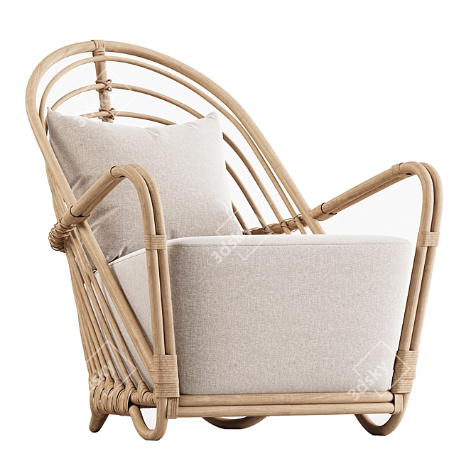  Scandinavian Rattan Armchair 2017 3D model image 1