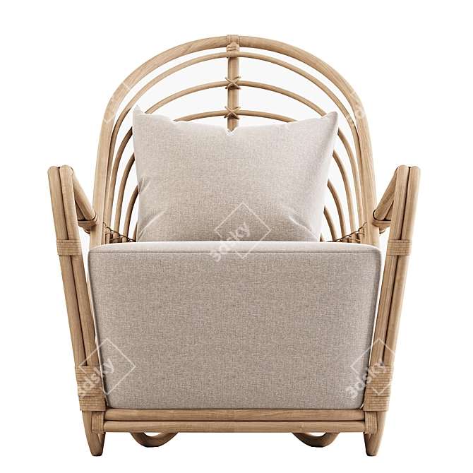  Scandinavian Rattan Armchair 2017 3D model image 2