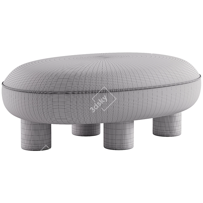 Luxury Reagan Ottoman Upholstery 3D model image 3