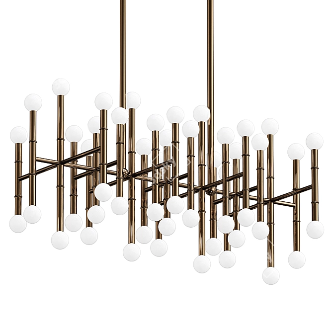 Elegant Linear Chandelier Fixture 3D model image 1